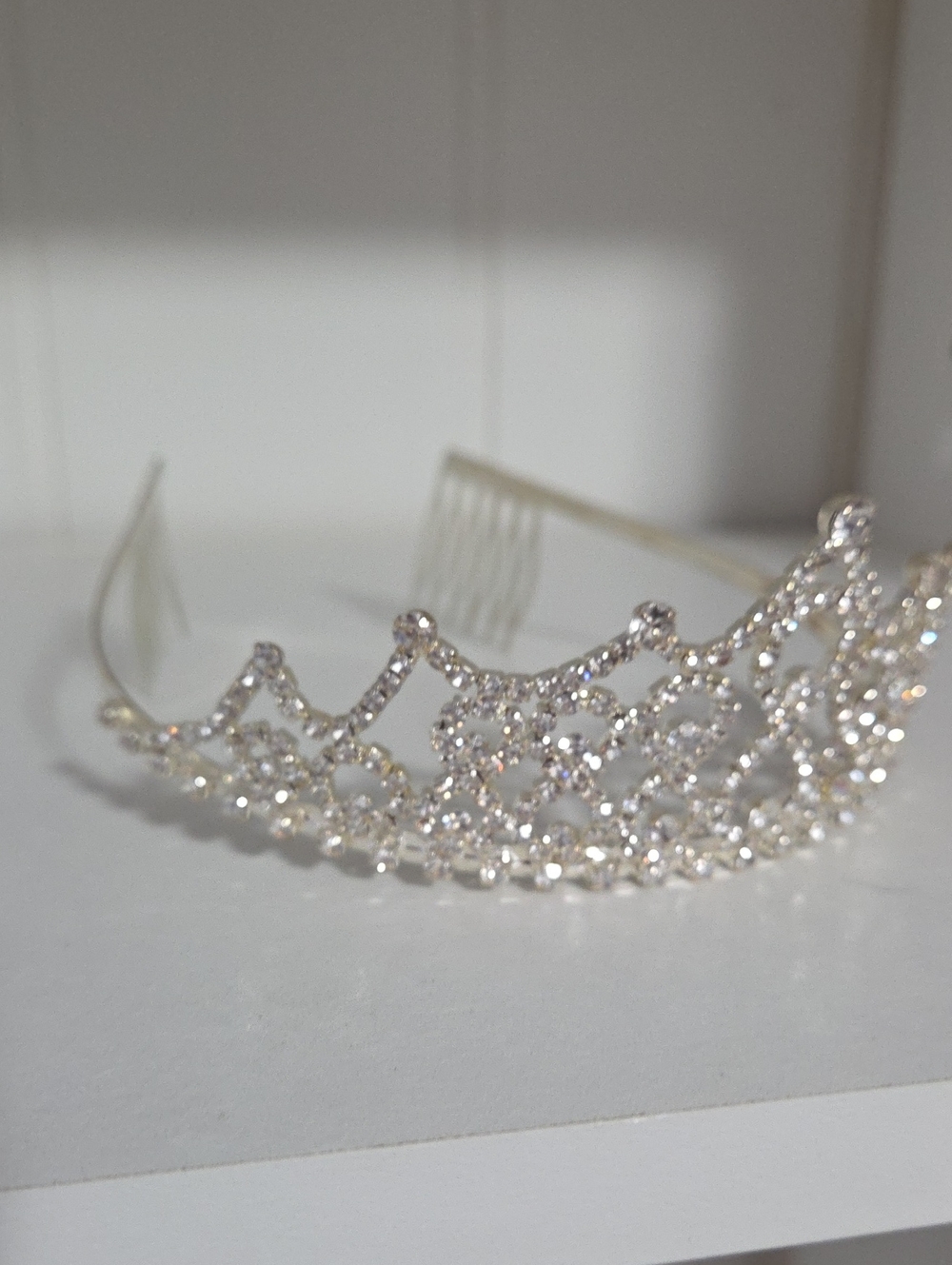 Crystal Tiara Headband - Silver Rhinestone Crown